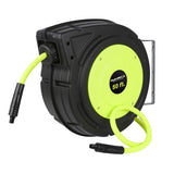 Flexzilla Retractable Enclosed Plastic Air Hose Reel, 3/8 in. x 50 ft., Heavy Duty, Lightweight, Hybrid, ZillaGreen L8250FZ