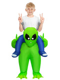anroog Inflatable Alien Costume Kids Halloween Blow Up Ride on Alien Costumes Suit for Boys Girls Cosplay Party