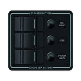 Blue Sea Systems 8374 Water Resistant Circuit Breaker Panel 3 Position, Black