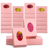 TaoBary 100 Pcs Soap Boxes for Homemade, 3 x 3 x 1.2 Inch Small Paper Gift Packaging Boxes with Window, Gift Wrappers for Soap P