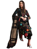 Gosriki Women'S Rayon Blend Straight Printed Kurta With Pant & Dupatta (Twig Black-Gs_Xxl_Black_Xx-Large),Black,2,B0DC6KRJN9