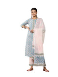 Libas Women's Pure Cotton Kurta Sets (34311_Blue