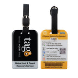 Tag8 Bag Security Tag With Lost Recovery Service | Waterproof & Scratch Resistant Tag With Leather Straps | Travel Luggage Tags 