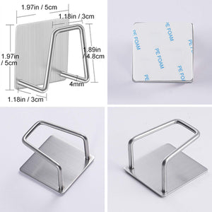 NEXCURIO Adhesive Sponge Holder Sink Caddy for Kitchen Accessories - SUS304 Stainless Steel Rust Proof Waterproof, Quick Drying