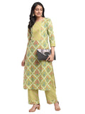 Gosriki Women'S Cotton Straight Kurta With Palazzo (Gshk107_Xxl_Beige_Xx-Large),Beige,2,B09H37M25F