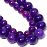 Nitopupu 28pcs 10mm Natural Purple Painted Agate Round Gem Stone Beads for Jewelry Making Adults DIY Bracelet Necklace Earrings
