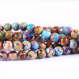 ALZLDYS Bicolor Imperial Jasper Beads 87pcs 4mm Stone Beading Loose Gemstones Hole Size 1mm DIY Smooth Bead for Bracelet Necklac