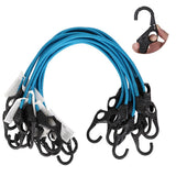 XSTRAP STANDARD 10 Pack Bungee Cords with FingerHole Hooks Ensures 3Time Strength, Comes in A Zippered Storage Bag, Elastic fr