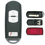 Replacement Key Fob Shell Case Fits for Mazda 3 CX-3 CX-5 WAZSKE13D01 662F-SKE13D01 Keyless Entry Remote Control 3 Button Pad Co