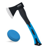 Chopping Axe, 15  Campping Hatchet Forged Carbon Steel Heat Treated Hand Maul Tool, Fiberglass Shock Reduction Handle with Anti
