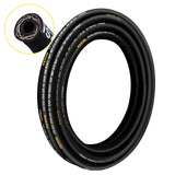 Coiled Rubber Hose - 1/4 x 100 ft, 5800 PSI, 2-Wire Braid, -20C to 140C, Flexible Hydraulic Oil Hose