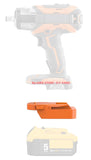 LQ-18RY Adapter Fits Ridgid 18v (NOT 18v Advanced Platform) Cordless Tools for DeWalt 20v MAX XR Slider Lithium Batteries-Adapte