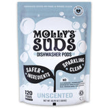 Molly's Suds Dishwasher Pods | Clean Dishwasher Detergent, Cuts Grease & Rinses Clean (Residue-Free) for Sparkling Dishes | 120 