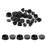 11mm Plastic Hole Plugs, 200 Pcs Black Locking Insert End Cap, Flush Type Covers Plug Stopper for Furniture Shelf Cabinet