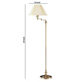 150 Watt Metal Floor Lamp With Swing Arm And Fabric Conical Shade