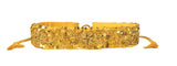 Duchess Satin Silver Beaded Designer Tasselled Cloth Waist Saree Belt And Kamarbandh For Women (Gold)