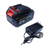 DNLBBO Mini Chainsaw Battery, 21v Lithium Battery - 4.0 Ah Battery with Electric Quantity Display, Include Charger Adapter, Suit
