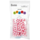 Essential By Leisure Arts Pearl Beads 8Mm, Pink, 200Pc - Round Pearls for Crafting, for Jewelry Making and DIY Crafts, Craft Pea