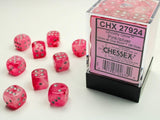 Chessex Dnd Dice Set-16Mm Ghostly Glow Pink And Silver Plastic Polyhedral Dice Set-Dungeons And Dragons Dice Includes 12 Dice -