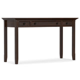 SIMPLIHOME Amherst Desk - 54-Inch Wide Solid Wood Writing Desk in Russet Brown, Transitional Home Office Computer Table for Work