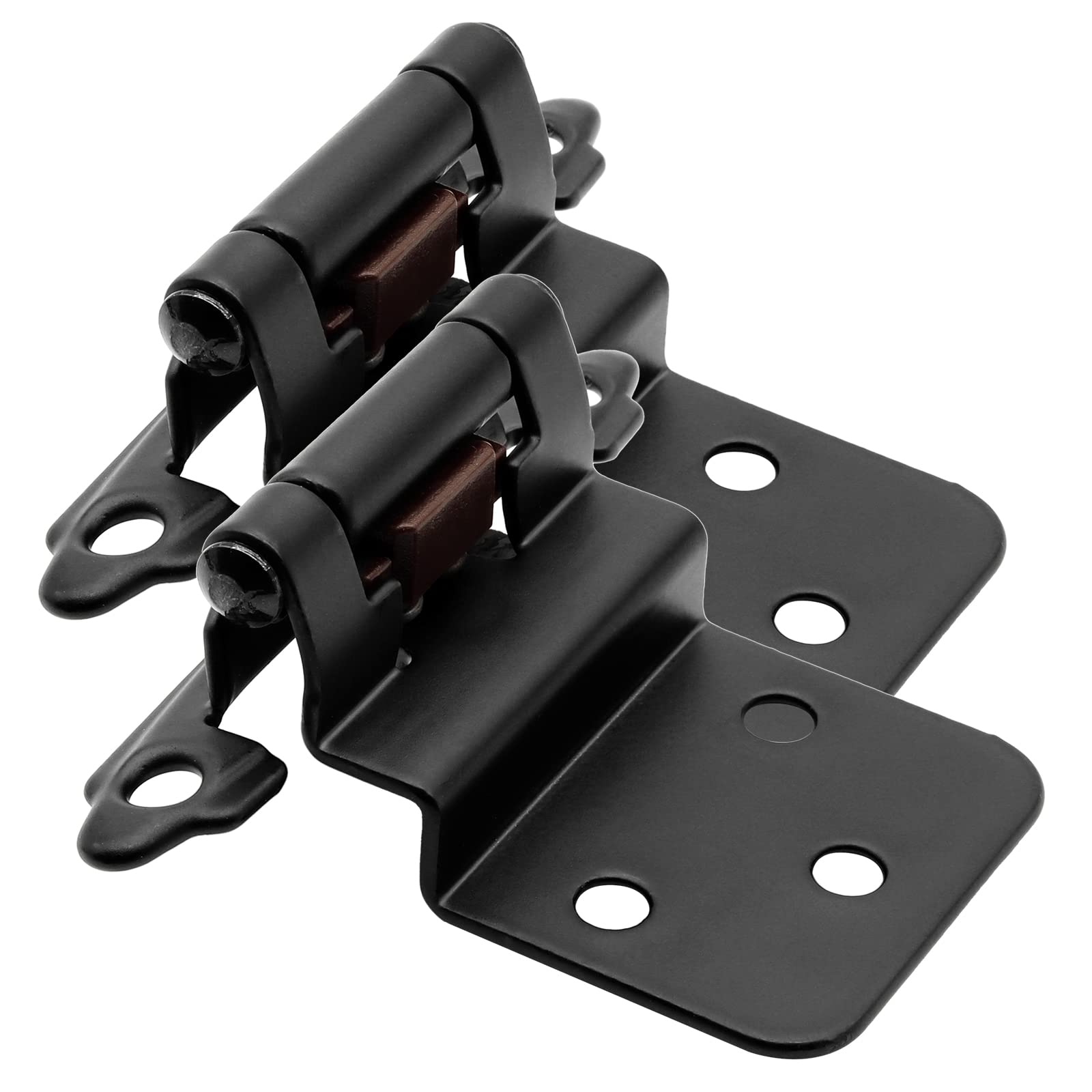 3/8 Inset Cabinet Hinges Black (15 Pairs -30 Pack) Matte Black Self Closing Cupboard Hinges for Kitchen/Bathroom/Furniture Cab