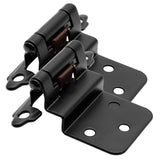 3/8 Inset Cabinet Hinges Black (15 Pairs -30 Pack) Matte Black Self Closing Cupboard Hinges for Kitchen/Bathroom/Furniture Cab