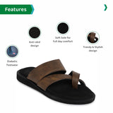 Ortho Joy Extra Soft Doctor Ortho Slippers For Men/Comfortable Regular Wear Slipper,Dark Brown,9,B0B9GZ8SYK