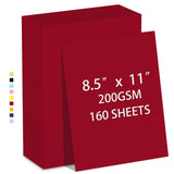 160 Sheets Cardstock Paper 8.5 x 11 Premium Weight 200gsm Dark Red Card Stock Paper for Printing, Crafts, Invitations | Smooth P