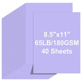Cardstock 8.5 X 11, 40 Sheets Light Purple Card Stock, 65lb/ 180gsm Copy Paper, Cardstock Printer Paper for Art, Drawing, Invita