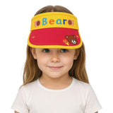 Eazylayers Kids Sun Visor Cap With Bear Design, Yellow And Pink, Soft Fabric, 24 Years, Fun Embellishment