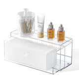 JHJFRAWY Clean Pad Storage Drawer, Acrylic Pad Dispenser for Clean Skin Club, Square Cotton Pads Holder, Rectangular Cotton Roun
