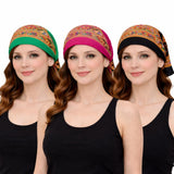 Asifzone WomenS Cotton Blend Paisley Designer Scarves (Green, Pink, Black) | Soft Lightweight Fashion Dupatta/Neck Scarf For Al