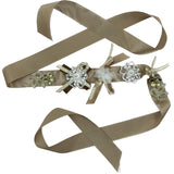 Ani Accessories 1.75 Meter Handmade Satin Beige Belt Beads Flower For Standard Fit Ladies Belt For Saree Girls Jeans
