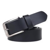 Sunshopping MenS Formal Genuine Leather Brown Pin Buckle Adjustable Belt (Jafa65Bl) (32, Black)