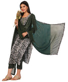 Gosriki Women'S Cotton Blend Straight Printed Kurta With Pant & Dupatta (Ramna Grey-Gs_Xxl_Grey_Xx-Large),Grey,2,B0D2NFFS4J