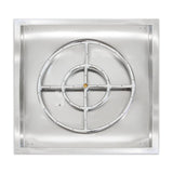 Bluegrass Living BFP24SK Stainless Steel Dropin Burner Pan for Liquid Propane Fire Pits, 24 Inch, Square