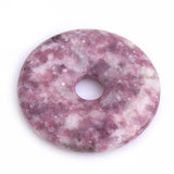 GEM-Inside 50mm Tourmaline Stone Circle Donuts Beads for Pendant Jewelry Making Power Energy Chakra Massage GuaSha Scraping Tool