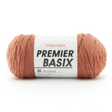 Premier Yarns Basix, Solid Worsted Yarn, Made of Acrylic, Ideal Yarn for Crocheting and Knitting, Chestnut, 359 Yards