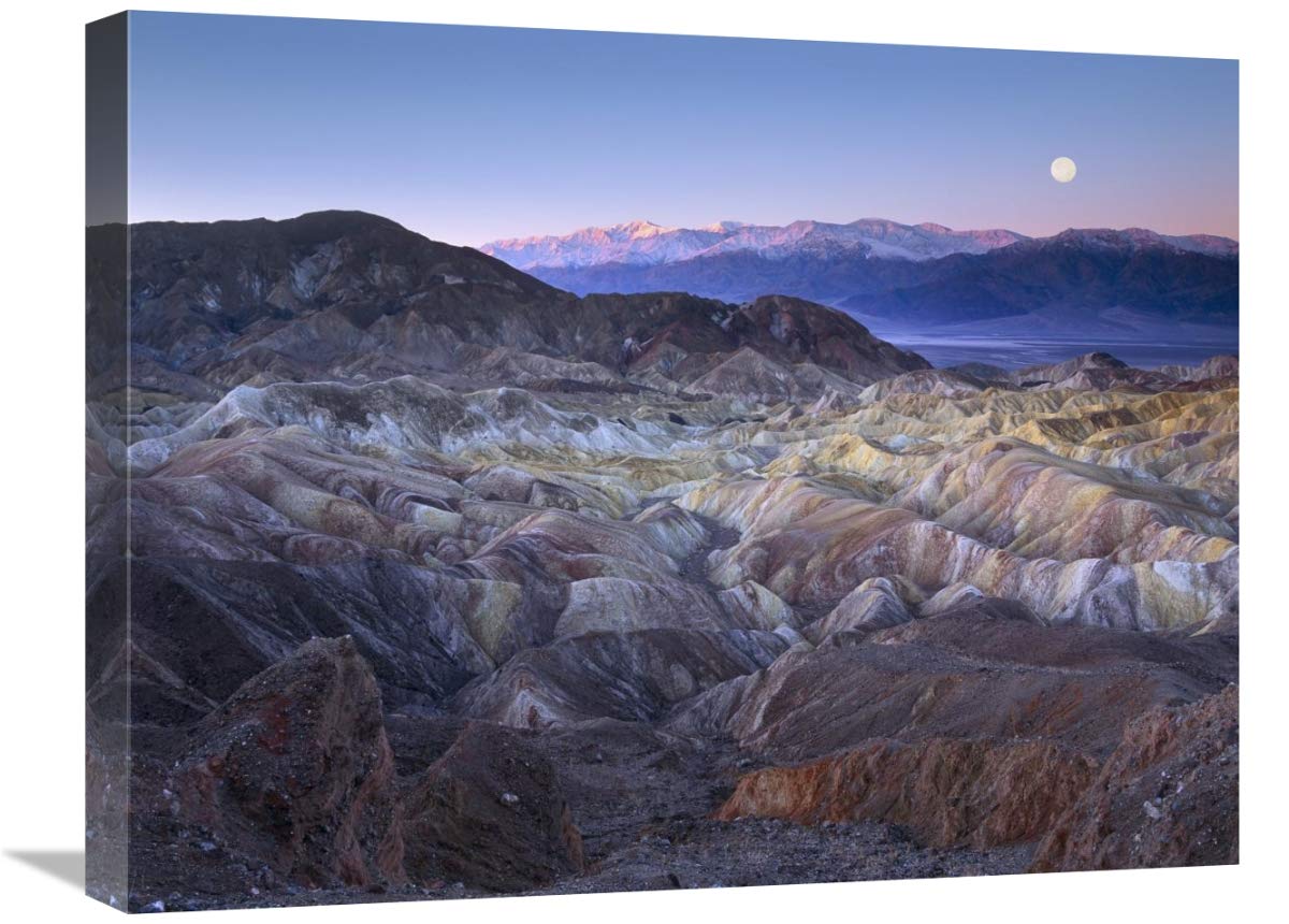 Full Moon Rising Over Zabriskie Point, Death Valley National Park, California-Canvas Art-24X18