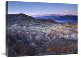 Full Moon Rising Over Zabriskie Point, Death Valley National Park, California-Canvas Art-24X18