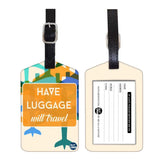 Nutcase Designer Luggage Travel Baggage Tags Set Of 2 With Name Card Inside Have Luggage