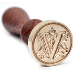 Medieval Initial Alphabet Sealing Wax Stamps, Brass Head Wooden Handle, for Thanksgiving Card/Envelope/Gift Wrap/Wedding Engagem