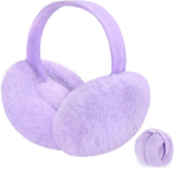 Brown Leaf Pack Of 1 Winter Warm Colorfull Earmuffs Headband For Womens And Girls (Purple)