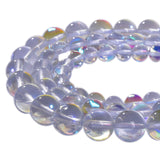 Asingeloo 60PCS 6mm White Angel Aura Round Gemstones Polished Mermaid Aura Moonstone Beads Smooth Stone Loose Beads Crystal Quar