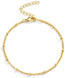 Poxtex Extra Large Anklets for Women Large Ankle, 14K Real Gold Dainty Anklets for Women Waterproof, 10+2 Adjustable Large Ankle