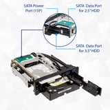 Syba Sy-Mra55006 5.25'' Bay Tray Less Mobile Rack For 3.5'' And 2.5'' Sata Iii Hdd With Extra 2 Port Usb 3.0, Black/White