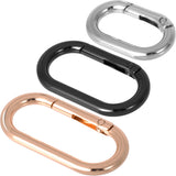 STSTR 3 PCS Oval Spring Ring Clips, 3 Colors Metal Keyring Purse Clip, Heavy Duty Opening O Ring Carabiner for Keychains, Buckle