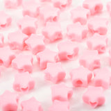 500PCS Acrylic Pink 13mm Star Beads Pony Beads Large Hole for Jewelry Making Bracelets Necklaces Earrings Key Chains DIY Birthda