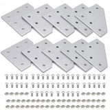 Seekliny 10pcs 2020 L Corner Bracket Joining Plate T Slotted Accessories 2020 Hardware Connector 8020 with T Nuts and Screws Sil