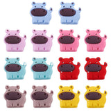 KISSITTY 14Pcs Hippo Silicone Focal & Spacer Beads for DIY Bracelet, Key Chain & Lanyard Jewelry Making Crafts